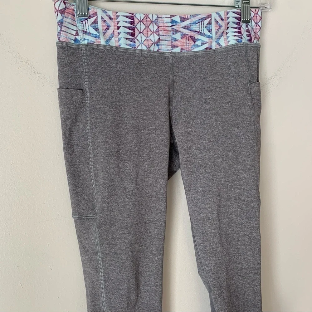 Ivivva By Lululemon for Youth Girls Gray Crop Leggings Size 14